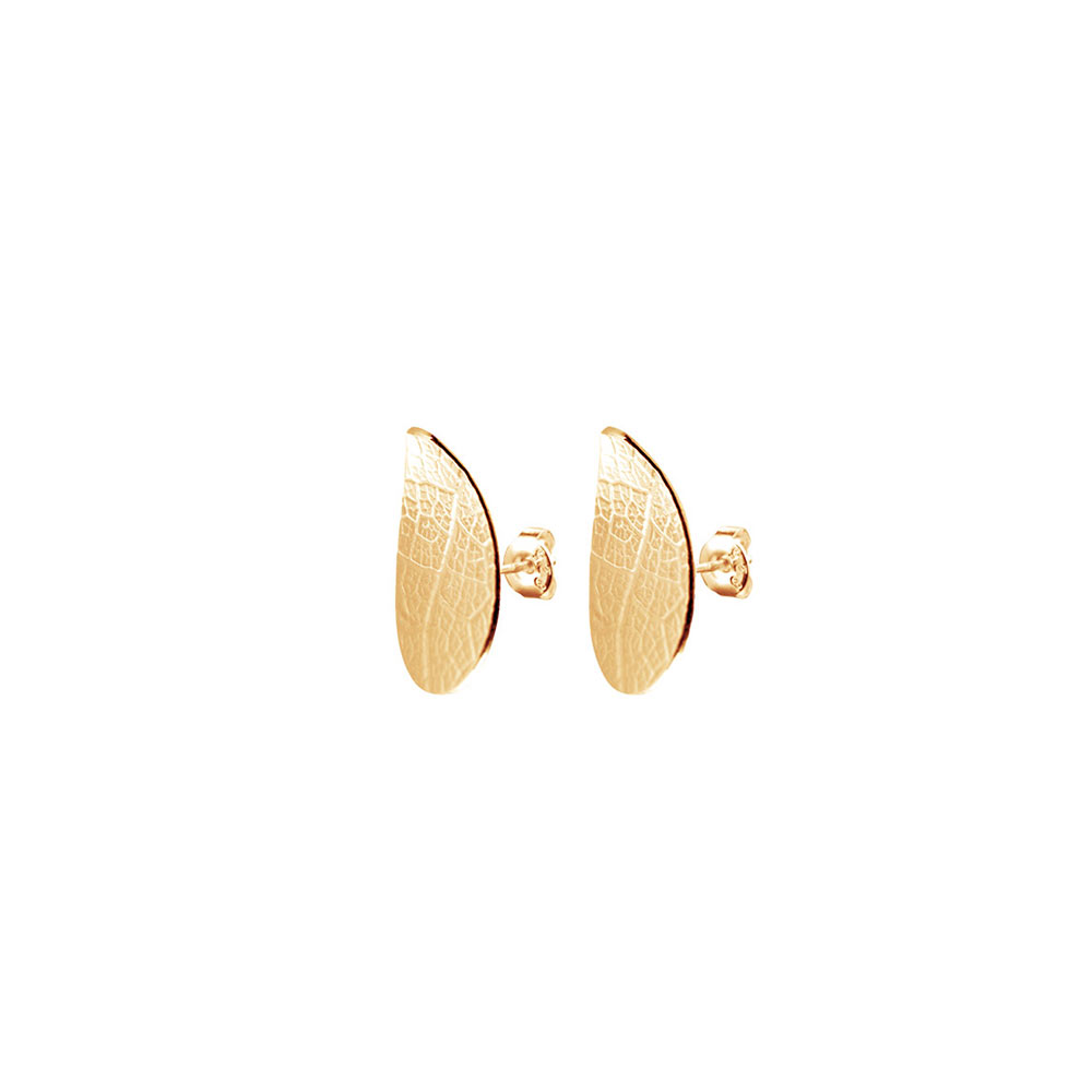 Leaf Drop Studs Gold