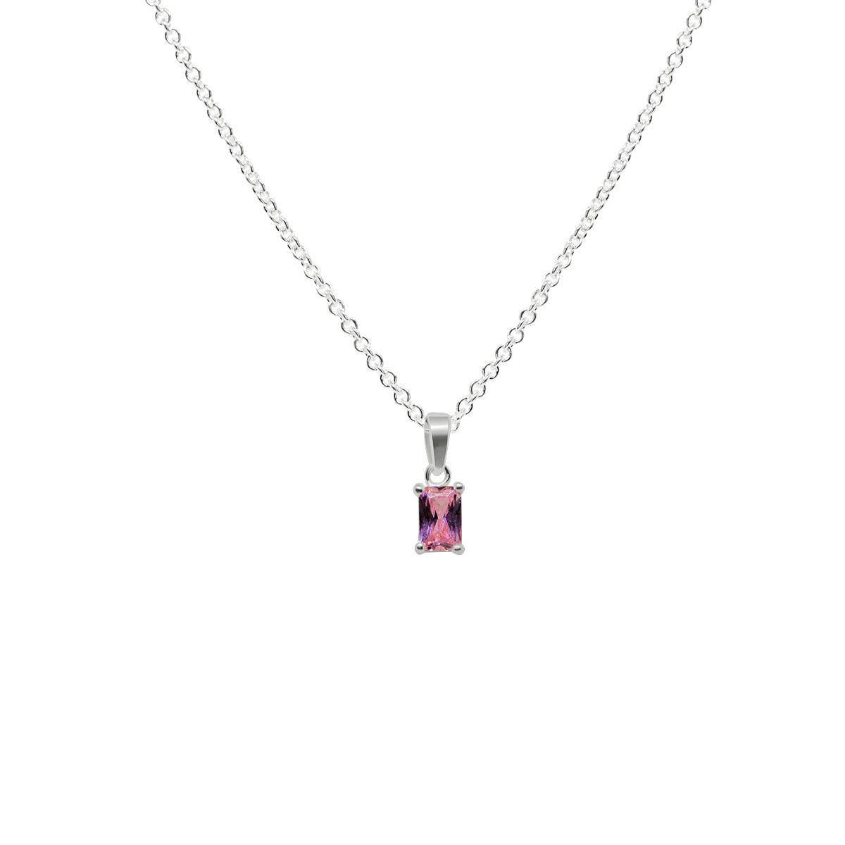 The rectangular pink pendant 300-42